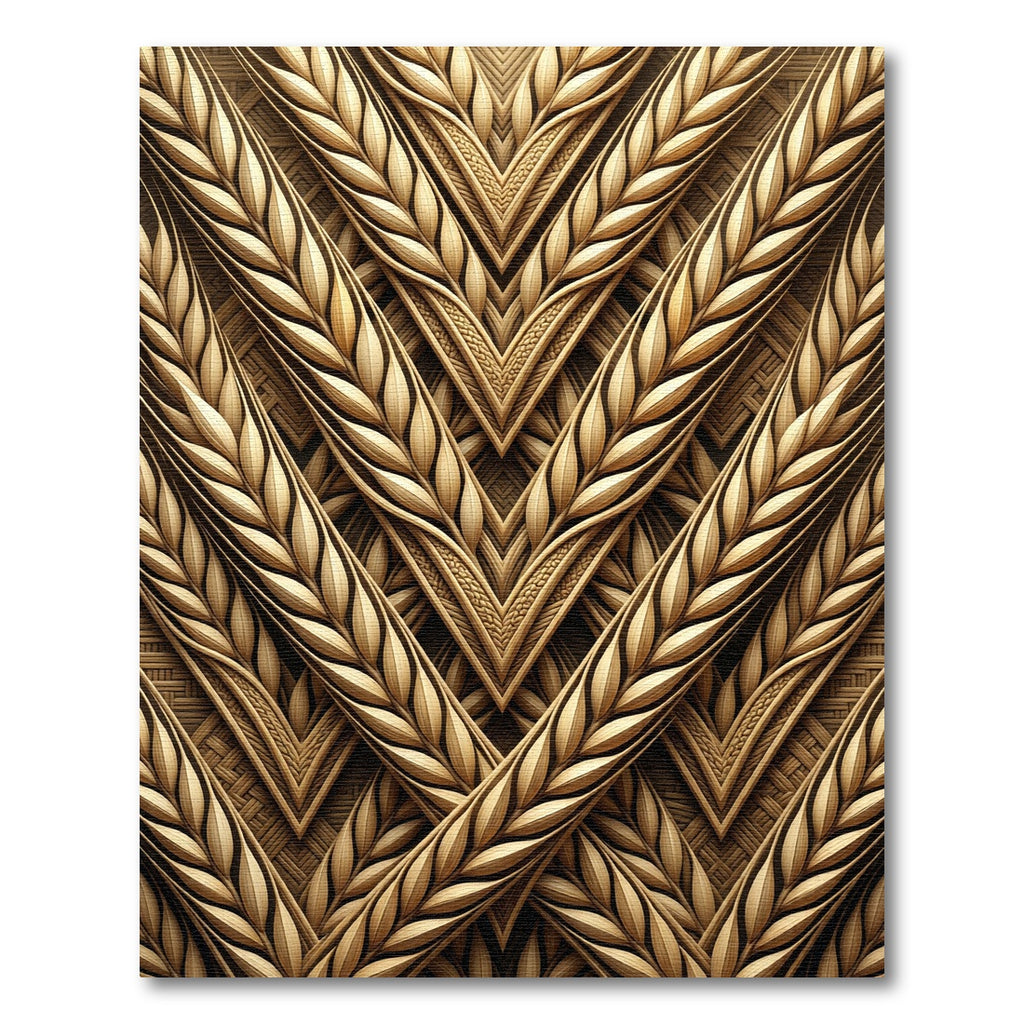Golden Wheat Sheaf Chevron Arrangement Rug