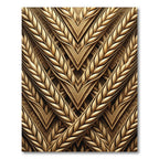 Golden Wheat Sheaf Chevron Arrangement Rug