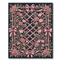 Pink Roses Lattice Bow Arrangement Rug