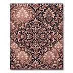 Blush Damask Ornate Filigree Medallion Rug