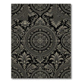 Ornate Black Beige Floral Medallion Rug