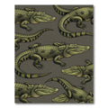 Olive Green Alligator Animal Reptile Rug