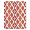 Retro Crimson Geometric Diamond Lattice Rug