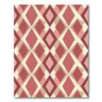 Retro Crimson Geometric Diamond Lattice Rug