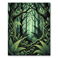 Lush Emerald Fern Forest Foliage Rug