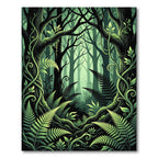 Lush Emerald Fern Forest Foliage Rug