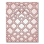 Blush Pink Scalloped Lattice Arch Rug