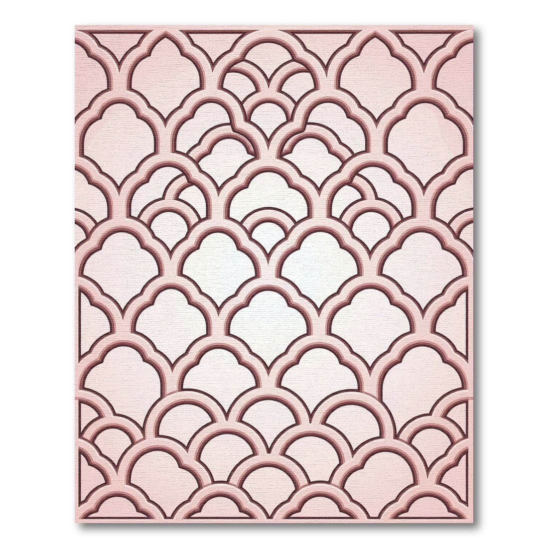 Blush Pink Scalloped Lattice Arch Rug