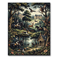 Equestrian Forest Hunting Scene Rug