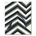 Modern Black Gray Chevron Composition Rug