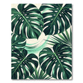 Lush Green Tropical Leaf Overlay Rug