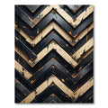 Distressed Black and Gold Chevron Angle Rug