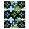 Modern Geometric Nordic Cross Blue Green Rug