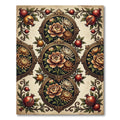 Vintage Pomegranate and Peony Ornate Medallion Rug