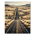 Serene Desert Highway Winding Road Rug