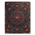 Gothic Crimson Chrysanthemum Floral Mandala Rug