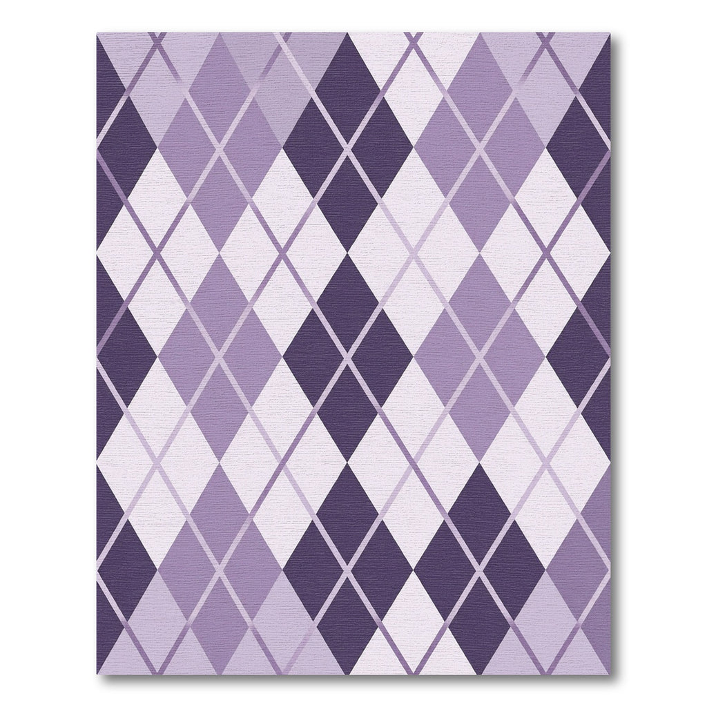 Sophisticated Purple Geometric Argyle Rug
