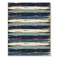 Distressed Navy and Cream Horizontal Stripe Rug