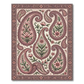 Elegant Blush Pink Floral Paisley Rug