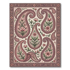 Elegant Blush Pink Floral Paisley Rug