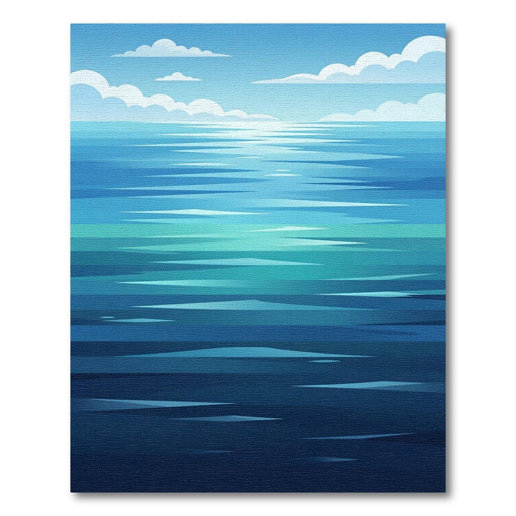 Abstract Ocean Horizon Water Ripples Rug