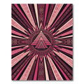 Radiant Pink Aztec Sun Geometric Art Rug