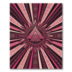 Radiant Pink Aztec Sun Geometric Art Rug
