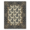 Ornate Gold and Ebony Paisley Scroll Rug