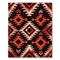 Bold Crimson Earthy Geometric Tribal Diamond Rug