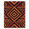 Bold Amber Geometric Tribal Diamond Rug