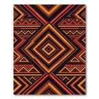 Bold Amber Geometric Tribal Diamond Rug