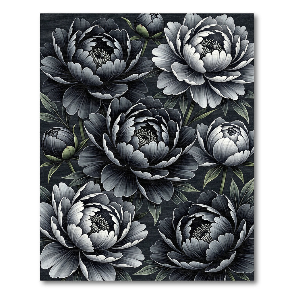Monochromatic Lush Peony Garden Rug