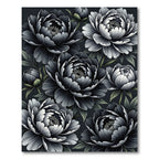 Monochromatic Lush Peony Garden Rug