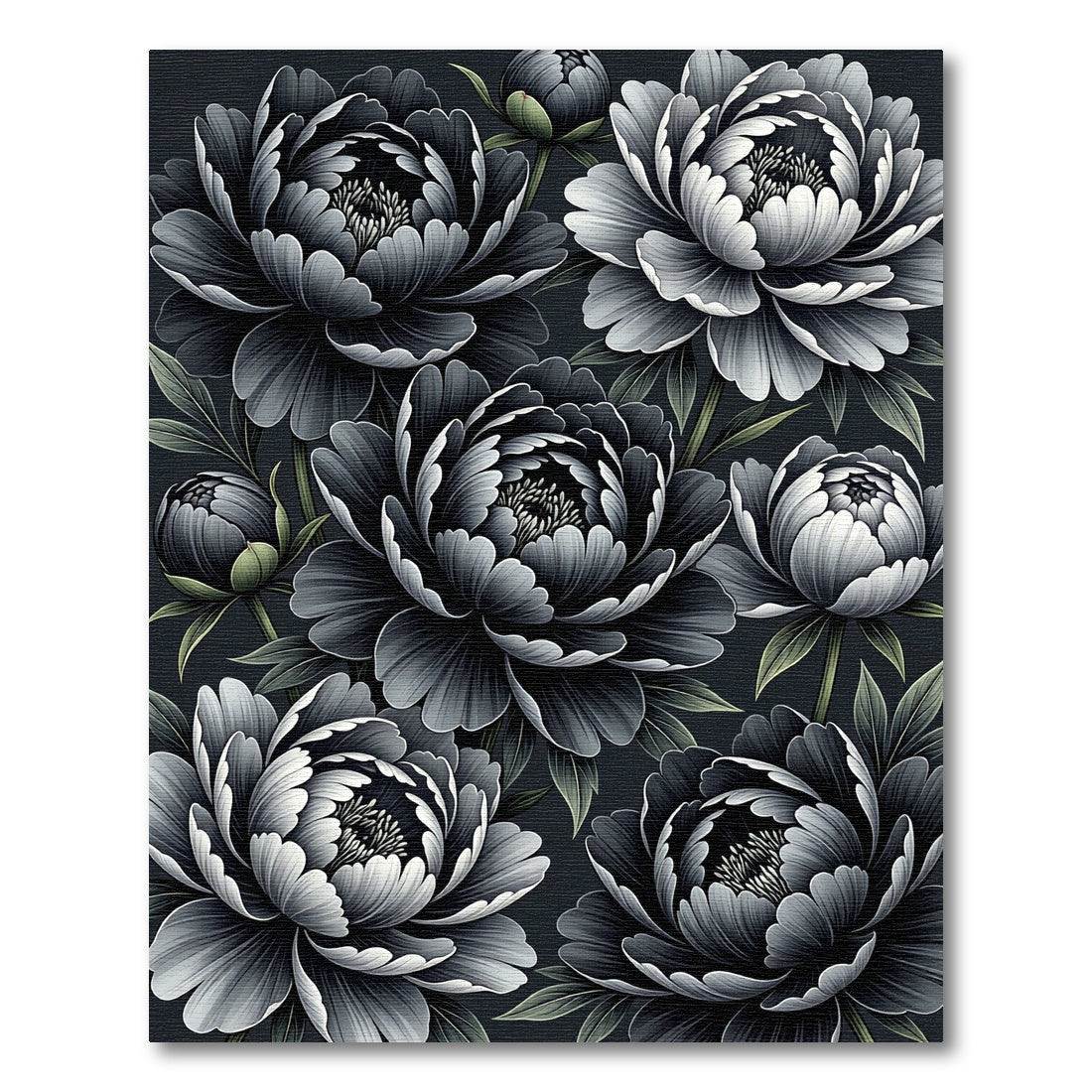 Monochromatic Lush Peony Garden Rug
