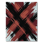 Crimson Burgundy Black Brushstroke Cross Rug