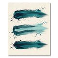 Teal Abstract Ink Brush Stroke Rug