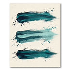 Teal Abstract Ink Brush Stroke Rug