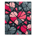 Pink Gray Broken Hearts Composition Rug