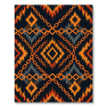 Bold Orange Geometric Chain Ikat Rug