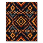 Bold Orange Geometric Chain Ikat Rug