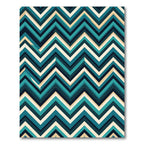 Deep Teal Chevron Zigzag Stripes Rug