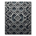 Sophisticated Charcoal Silver Geometric Lattice Rug