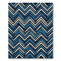 Navy and Cream Chevron Zigzag Rug