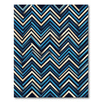 Navy and Cream Chevron Zigzag Rug