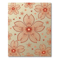 Coral Dotted Sakura Floral Medallion Rug