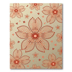 Coral Dotted Sakura Floral Medallion Rug