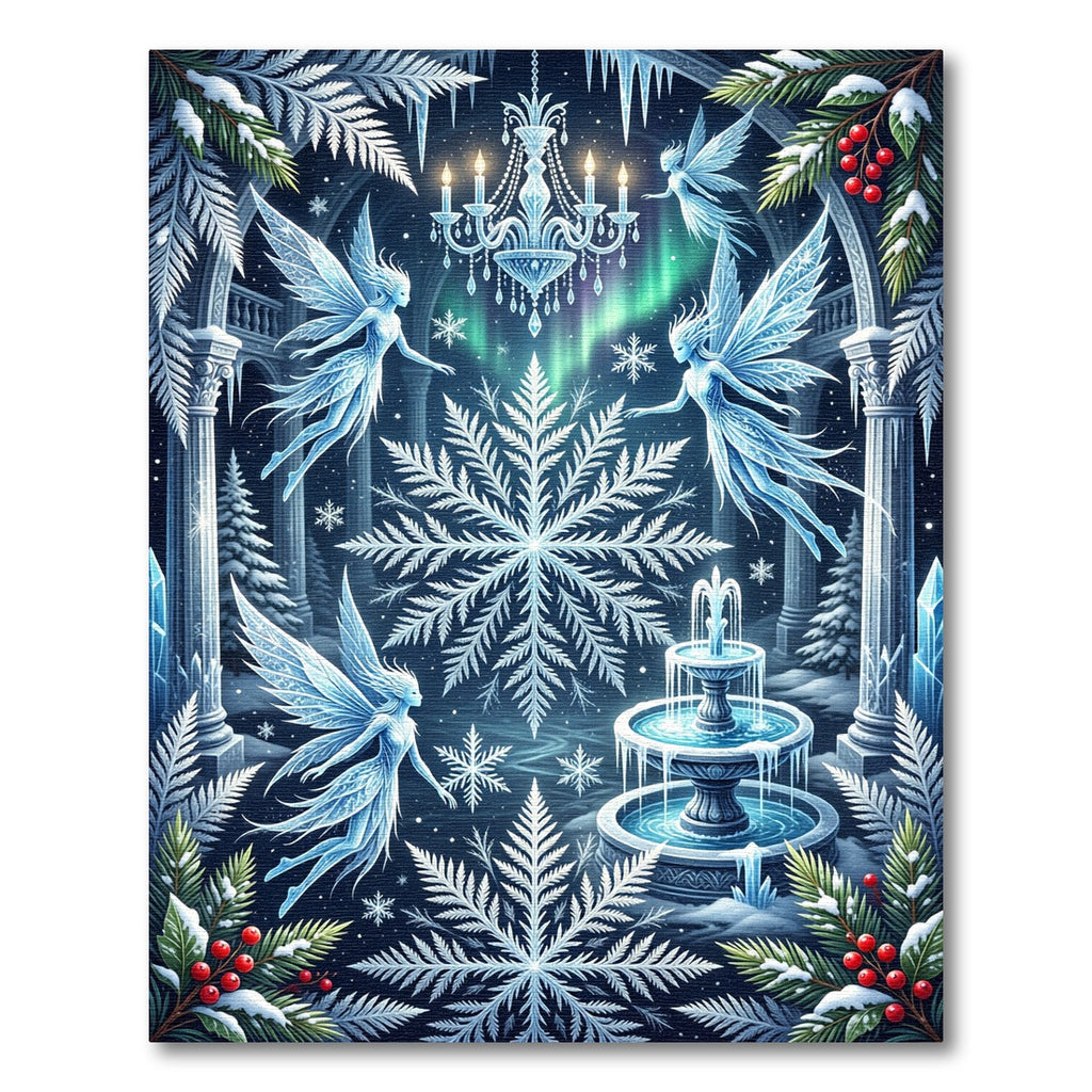 Winter Fairy Chandelier Snowflake Ice Palace Rug