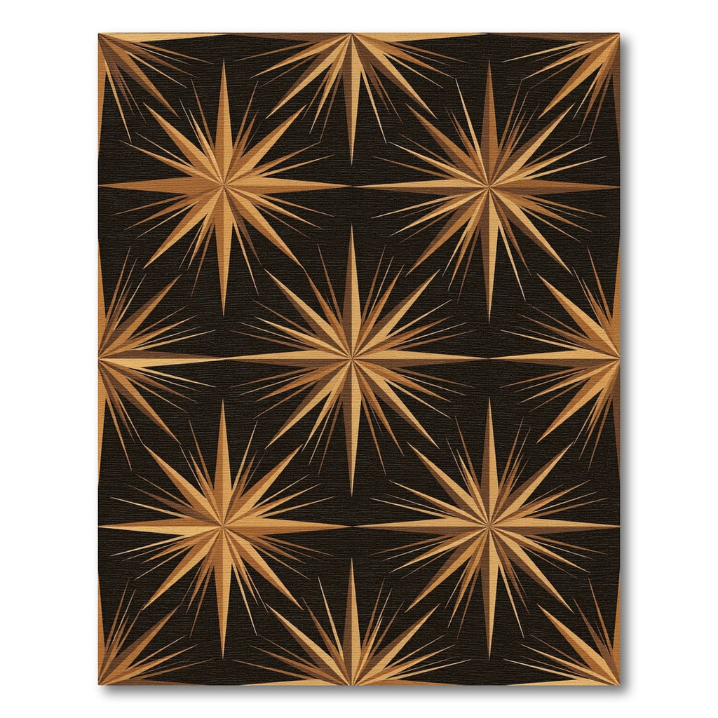 Golden Starburst Geometric Backdrop Rug