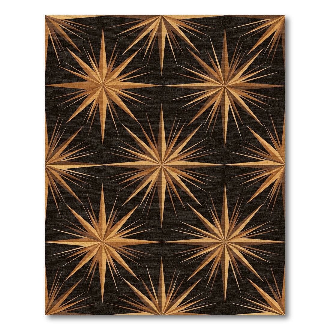 Golden Starburst Geometric Backdrop Rug