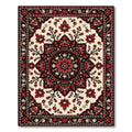 Crimson Black Floral Medallion Radiance Rug